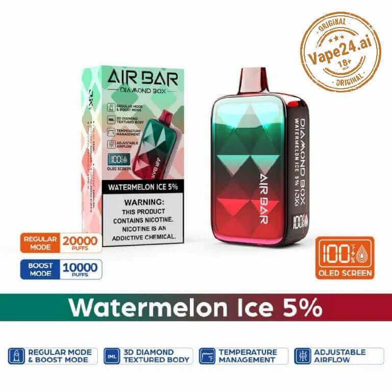 Air Bar Diamond Box 20000 Puffs - Best Vape in DubaiFlavors ::: Watermelon Ice