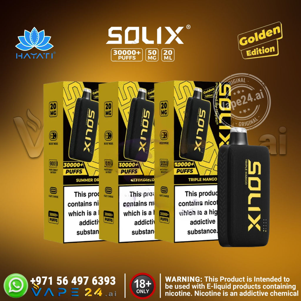 Hayati Solix 30000 Puffs Golden Edition Disposable Vape  in Dubai UAE