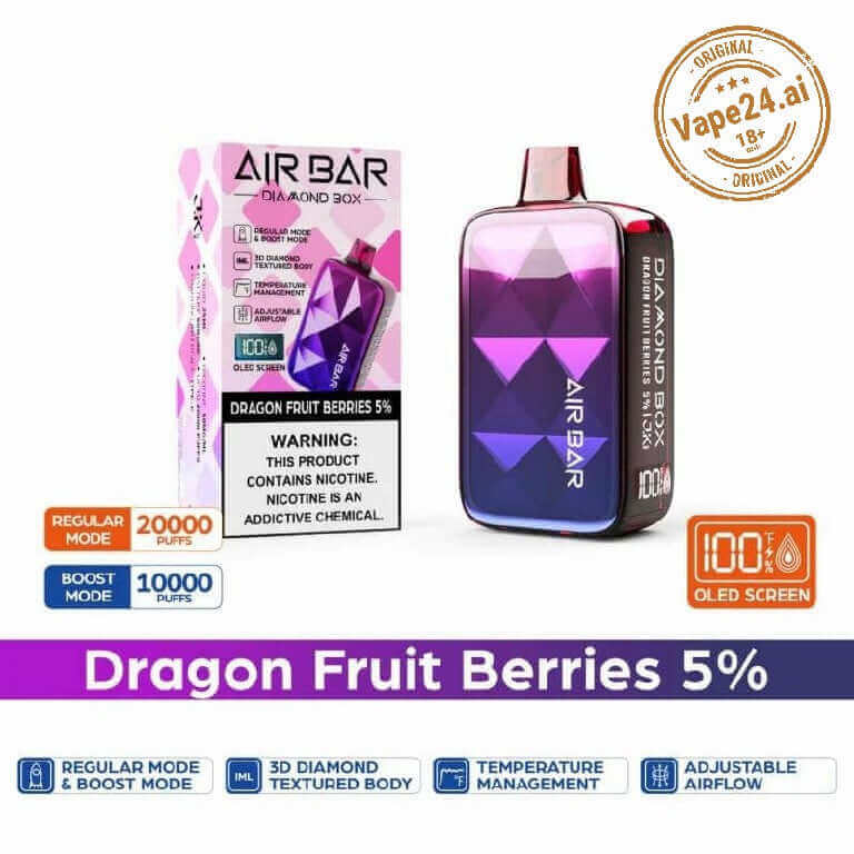 Air Bar Diamond Box 20000 Puffs - Best Vape in DubaiFlavors ::: Dragon Fruit Berries