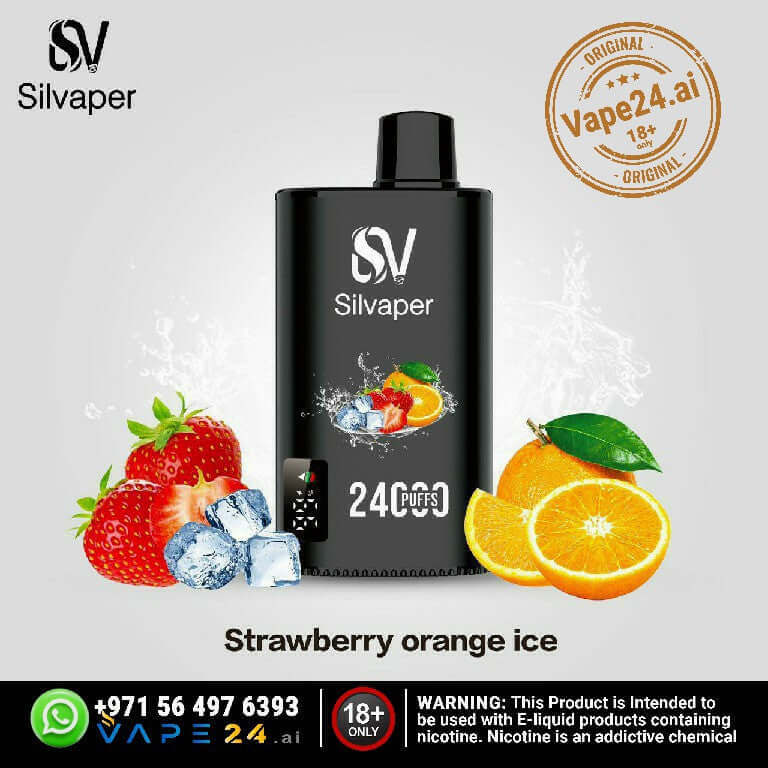 Silvaper 24000 Puffs Disposable Vape – Long-LastingFLAVOR ::: Strawberry orange ice