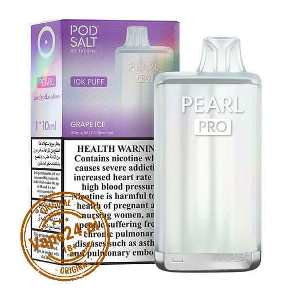 Pod Salt Pearl Pro 10K Puffs – Best Disposable Vape in DubaiFlavors ::: Grape Ice