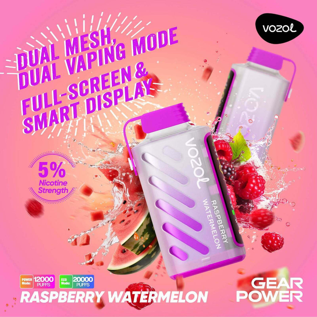 VOZOL Gear Power 20000 Puffs Disposable Vape - Buy in UAEFlavors ::: Raspberry Watermelon