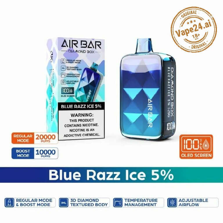 Air Bar Diamond Box 20000 Puffs - Best Vape in DubaiFlavors ::: Blue Razz Ice