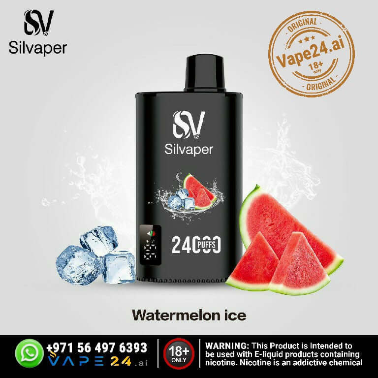 Silvaper 24000 Puffs Disposable Vape – Long-LastingFLAVOR ::: Watermelon Ice