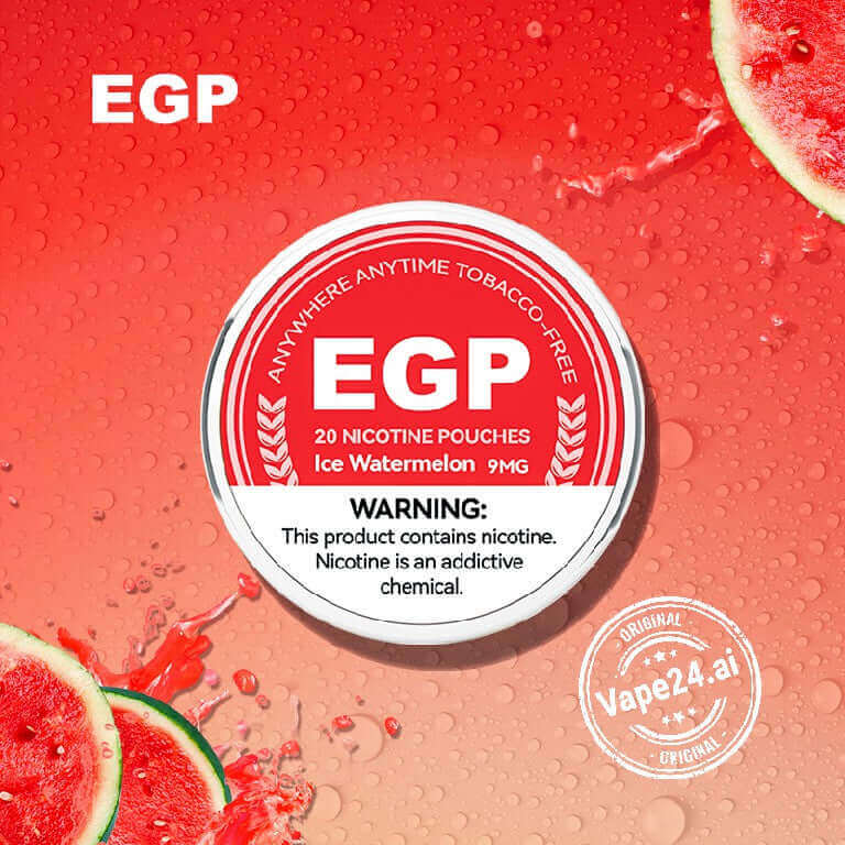 Buy EGP Nicotine Pouches in Dubai - Best Price 2024 Flavors- : Ice Watermelon – 9mg Nicotine