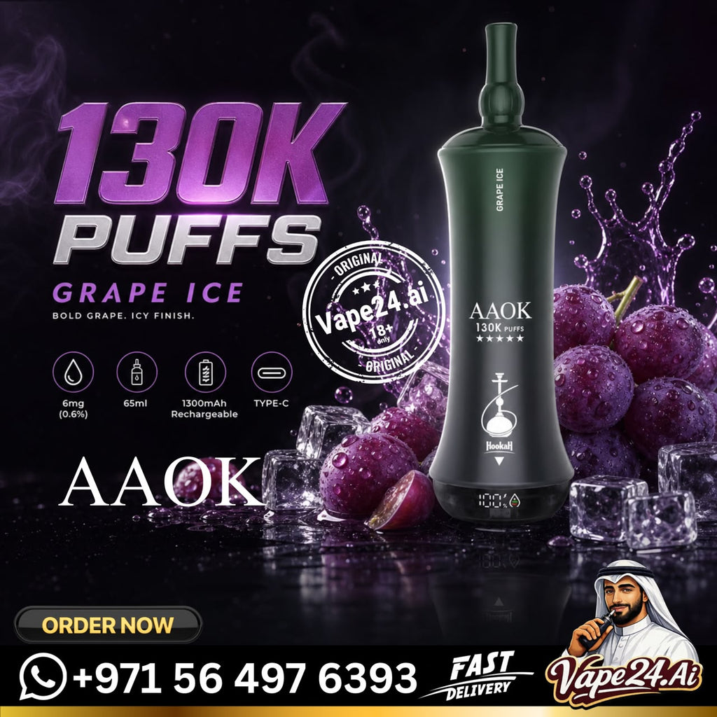 AAOK 130K Puffs Disposable Vape Grape Ice