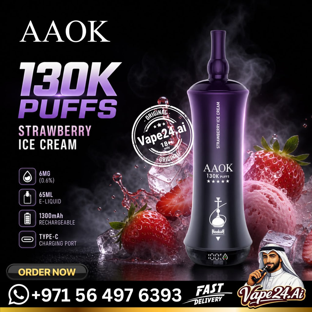 AAOK 130K Puffs Disposable Vape Strawberry Ice Cream