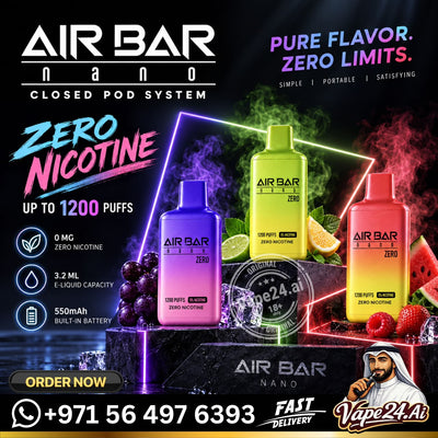 Air Bar Nano Zero Nicotine 1200 Puffs Disposable Vape 