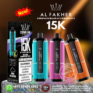Al Fakher Crown Bar Hypermax 15000 Puffs Vape – Dubai FLAVOR ::: Black Currant Mint
