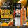 Al Fakher Crown Bar Big Cloud Crystal V2 Cool Mango disposable vape device and its black packaging box, set against a dynamic background of fresh mangoes and water splashes. The image features promotional text overlays and store contact details.