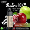 Zgar Retro 10K vape device with apples on a black background