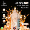 Elf Bar Ice King Pro vape device with Assam Tea flavor on a black background