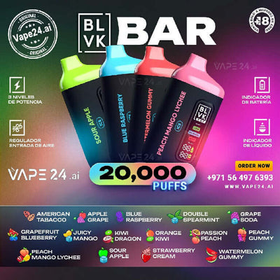 BLVK Bar Disposable Vape 20000 Puffs in DubaiFLAVOR-: American Tobacco Ice