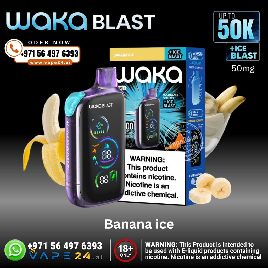 Waka Blast 50000 Puffs Disposable Vape – 50mg,Rechargeable – Dubai UAE