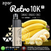 Zgar Retro 10K vape device with banana illustration on a black background