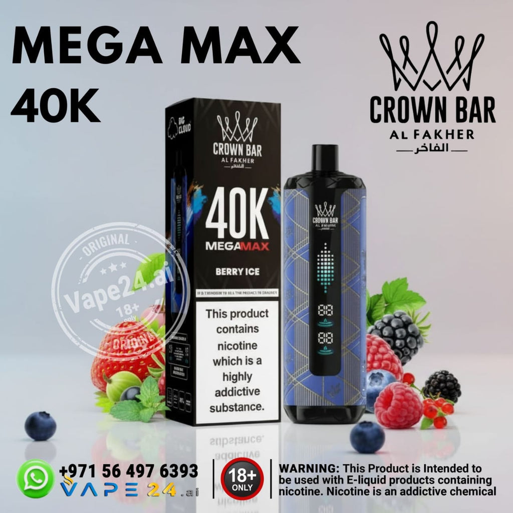 Al-Fakher-Crown-Bar-Mega-Max-40k-Puffs-Berry-Ice