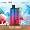 Crystal Fire Dual Flavour disposable vape, 18000 puffs, Slush Edition with blue and red slush flavors.