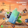 Elf Bar BC10000 puffs 20mg vape device with blueberries and mint leaves on a desert background, featuring the ELF BAR logo.