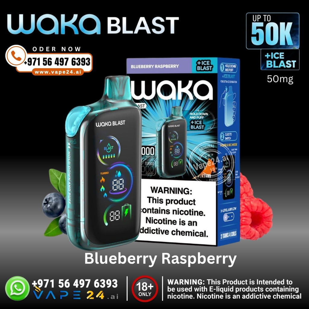 Waka Blast 50000 Puffs Disposable Vape – 50mg,Rechargeable – Dubai UAE