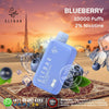 Elf Bar 20mg vape device with blueberry flavor and desert background