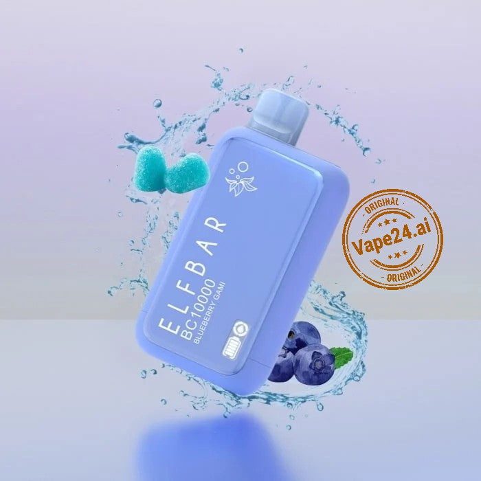 Elf Bar BC 10000 Puffs Disposable Vape with Blueberry Gummy Flavor, Vape24.ai Original