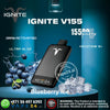Vape device with blueberry ice flavor on a blue background, featuring the brand 'IGNITE'.
