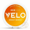 VELO Breezy Mango nicotine pouches packaging, promoting a flavorful nicotine experience.