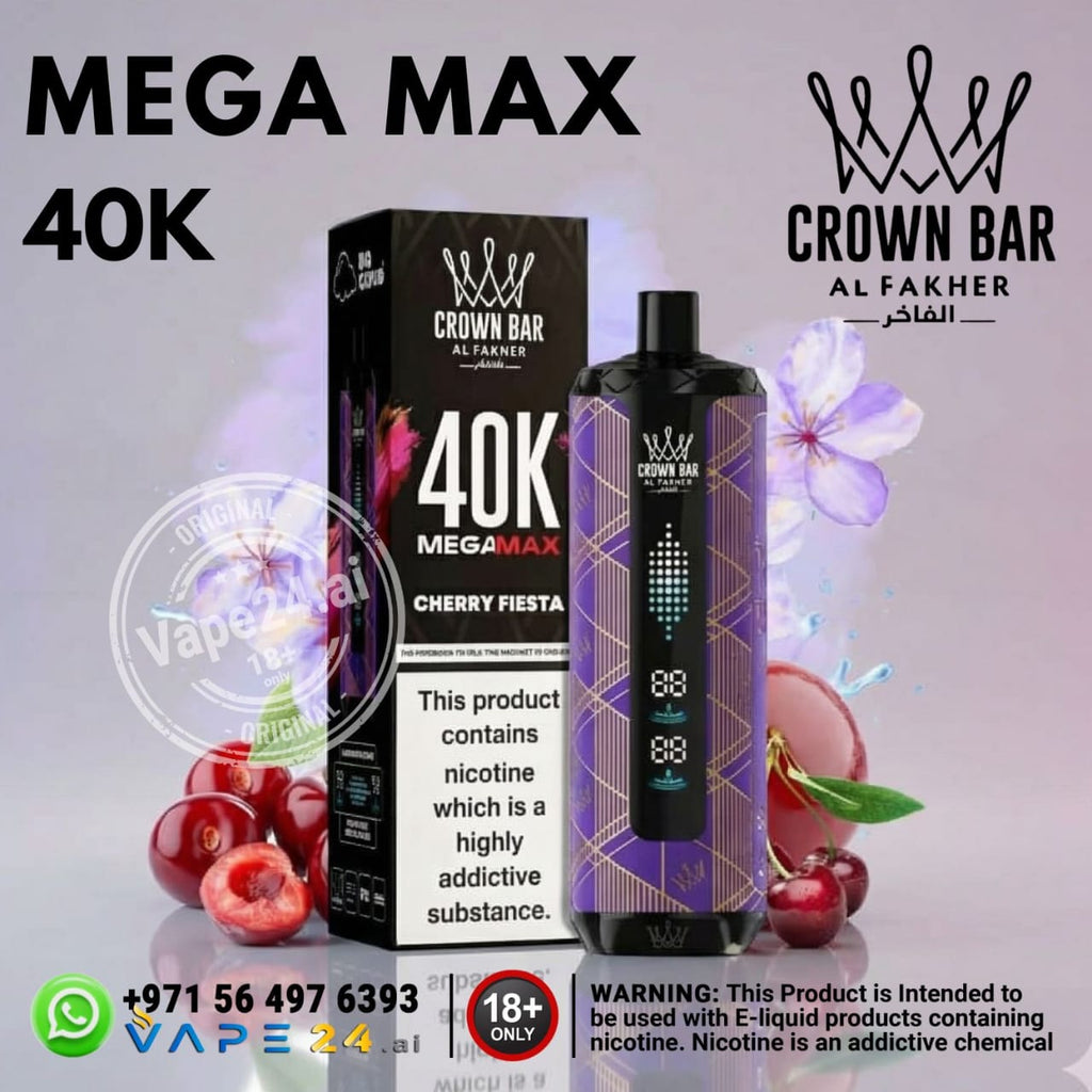 Al-Fakher-Crown-Bar-Mega-Max-40k-Puffs-Cherry-Fiesta