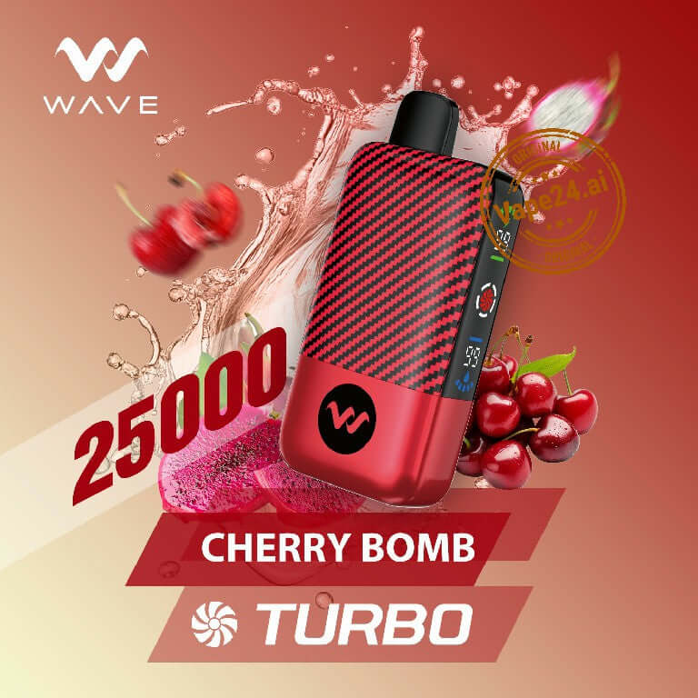 Wave Turbo 25,000 Puffs Disposable Vape – Buy in UAE Flavors: Cherry Bomb