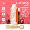 Elfbar Nic King Disposable Vape in Cherry Pomegranate Cranberry flavor, offering 30k puffs and 3-level personalized nicotine.