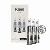 KIWI vape pods packaging with three clear pods on a white background