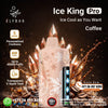 Elfbar Ice King Pro coffee-flavored vape device with promotional text and branding.