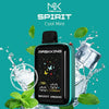 MASKKING SPIRIT Cool Mint Disposable Vape with mint leaves and ice, showcasing a sleek design and digital display.