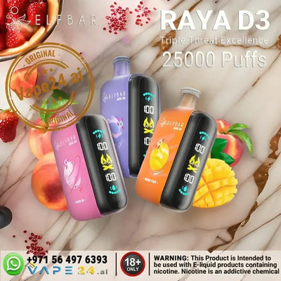 ELFBAR Raya D3 25000 Puffs – Premium Vape in Dubai Flavors: Watermelon Bubble Gum