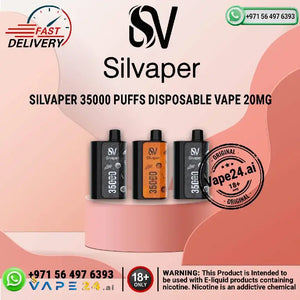 Silvaper 35000 Puffs Disposable Vape 20mg with fast delivery in Dubai UAE.