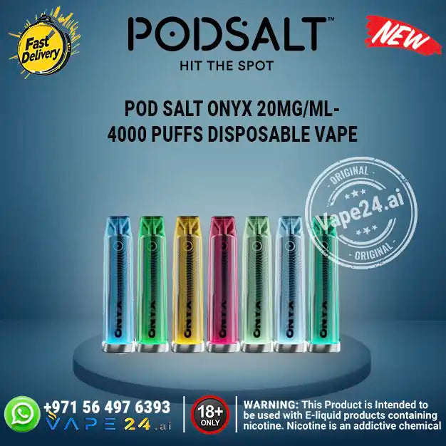 Pod Salt Onyx 4000 Puffs Disposable Vape in Dubai Flavors: Banana Ice