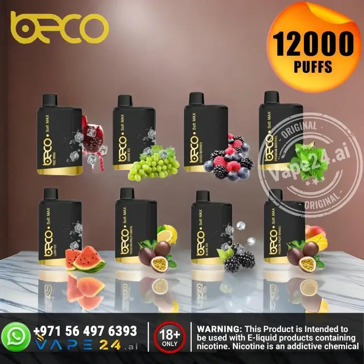BECO Soft Max 12000 Puffs Disposable Vape 20mg Dubai vape24.ai BECO Soft Max 12000 Puffs Disposable Vape 20mg Dubai vape24.ai
