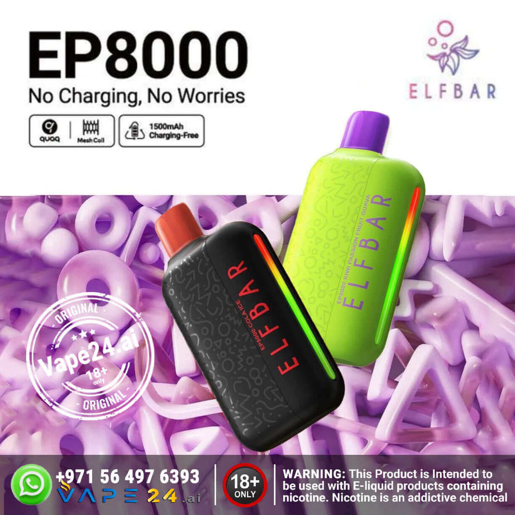 ELF Bar EP8000 Disposable Vape - 8000 Puffs in DubaiFlavors ::: Grape