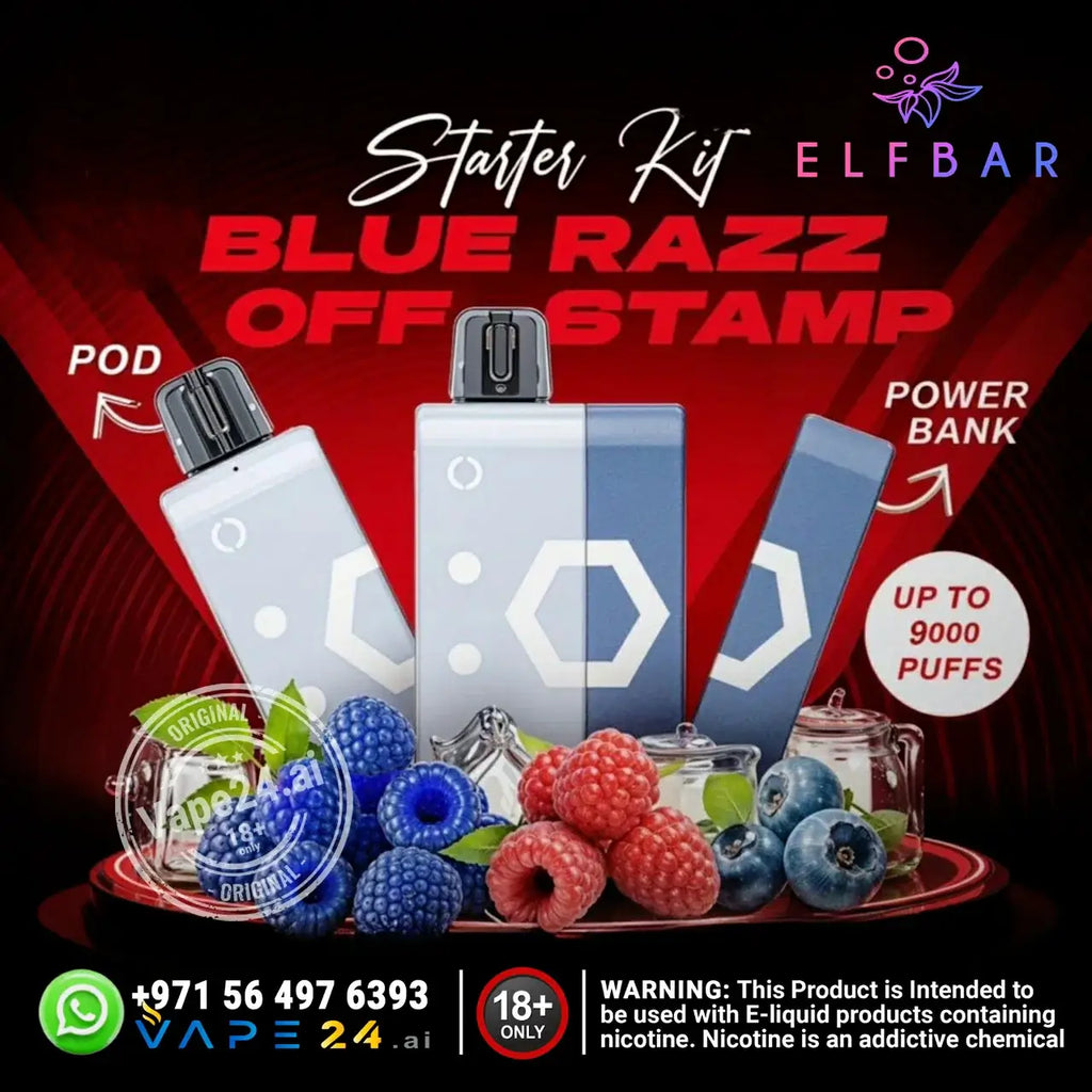 Elf Bar EW9000 Disposable Pods – 9000 Puffs in UAE Flavors: Blue Razz Ice