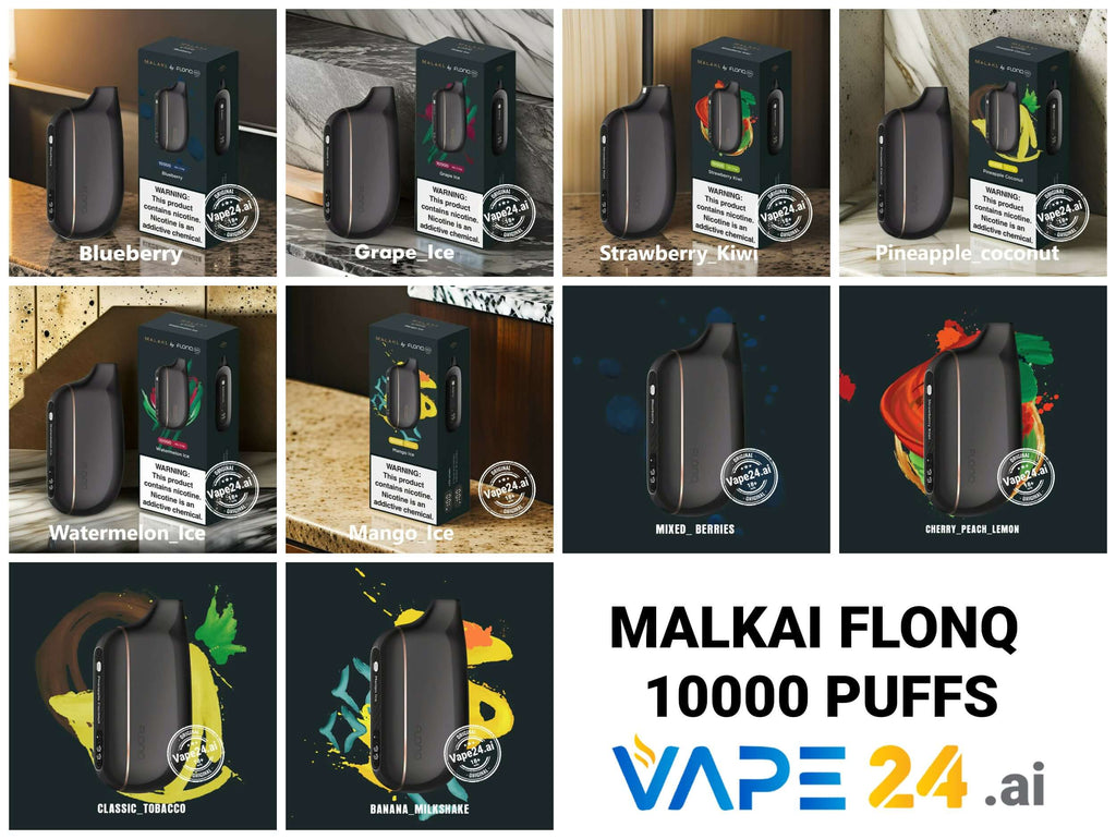 Malaki Flonq 10000 Puffs Max Smart 2% Nicotine Vape in Dubai Flavors ::: Banana Milkshake vape24.ai