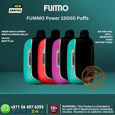 FUMMO Power 15000 Puffs Vape in Dubai – Cheap & Long-Lasting