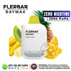 Flerbar Baymax vape device with tropical fruit graphics and product details on a white background