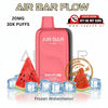 Pink 'Air Bar Flow' vape device with watermelon flavor on a white background