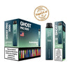 Ghost Pro 3500 Puffs Blackcurrant Ice disposable vape packaging and device, featuring nicotine