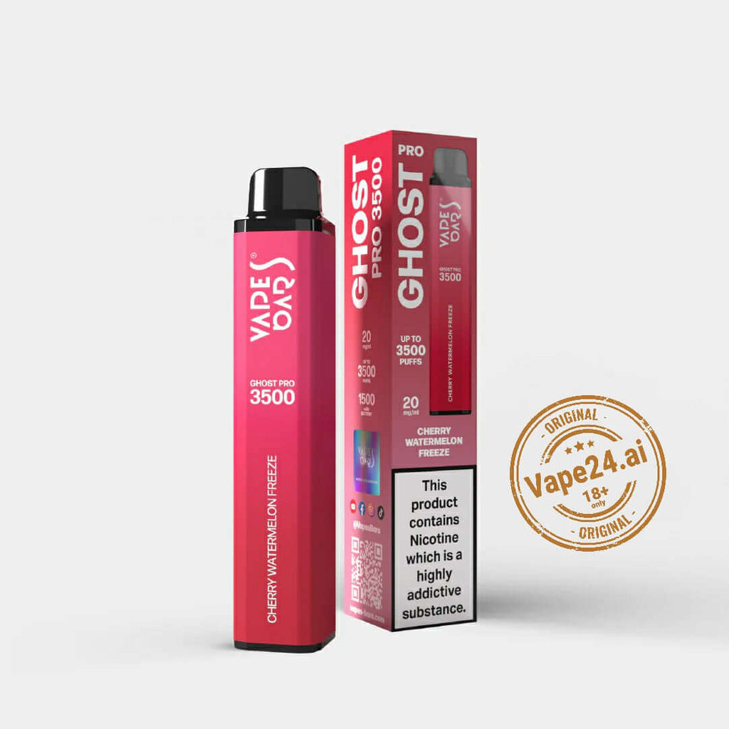 Cherry Watermelon Freeze Vape Bar Ghost Pro 3500 Puffs with packaging, available for express delivery in Dubai, Vape24 exclusive.