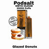 Podsalt Onyx Cloud vape device and packaging with glazed donuts on a white background
