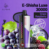 Elf Bar E-Shisha Luxe 30000 Puffs in Grape Raspberry flavor with colorful design and premium packaging.