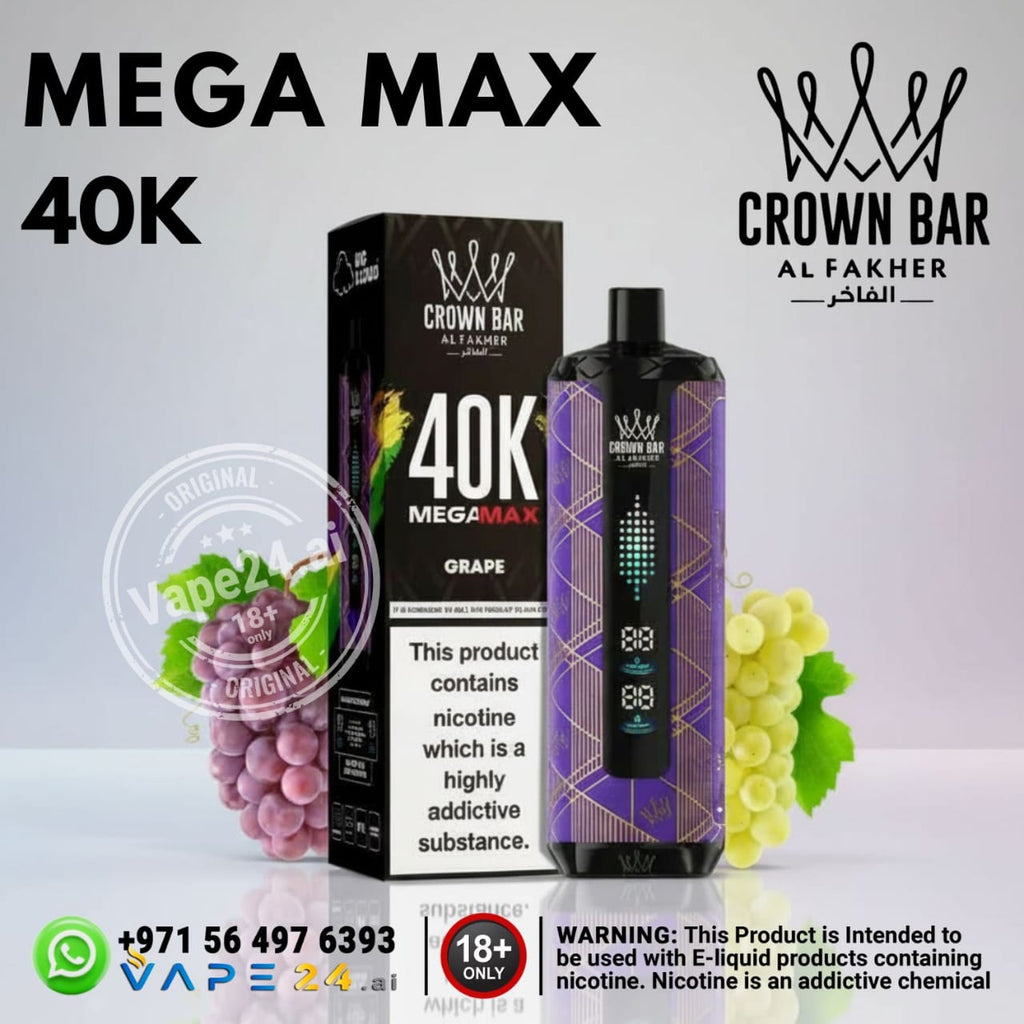 Al-Fakher-Crown-Bar-Mega-Max-40k-Puffs-Grape