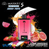 Hayati Pro Ultra+ vape device with colorful fruit graphics on a black background