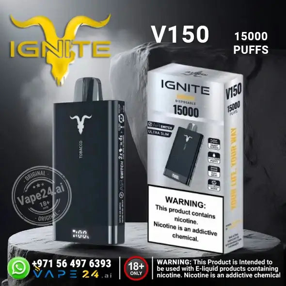 IGNITE V150 Disposable Vape 15000 Puffs – 20mg & 50mg UAE Flavors: Blueberry Ice